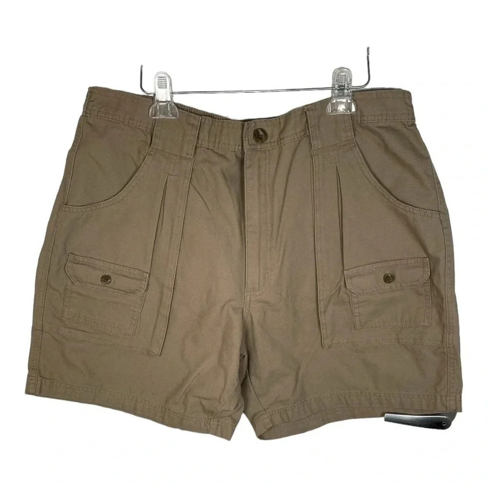 Redhead Cargo Shorts 42 Khaki Tan Hiking Outdoor Elastic Waist Shorts